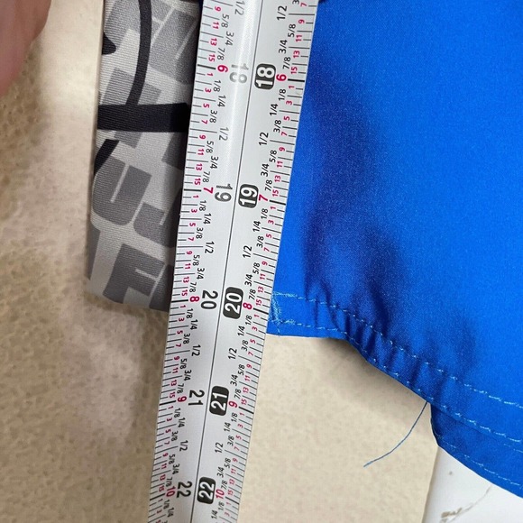 Fuji 30 Mens Blue Flat Front Medium Wash Inverted Fight Board Shorts - Picture 7 of 7